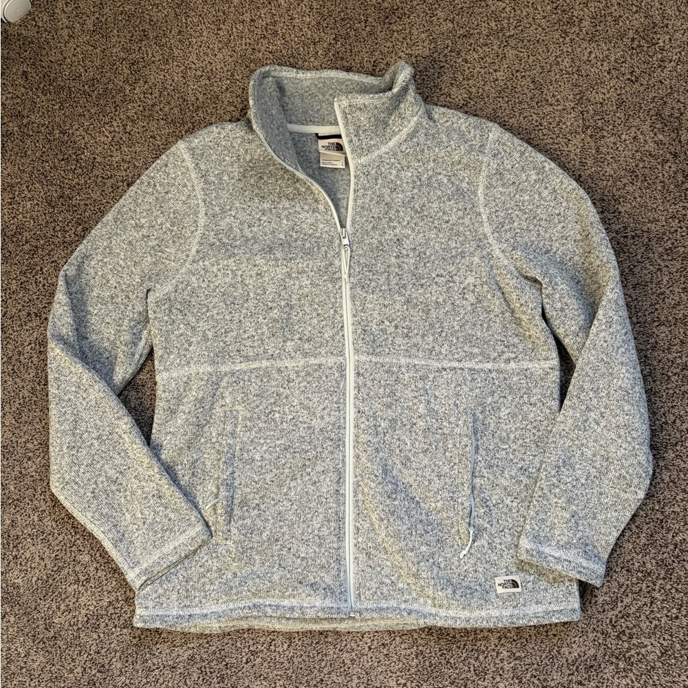 The North Face Light Gray Fleece Jacket women’s size large